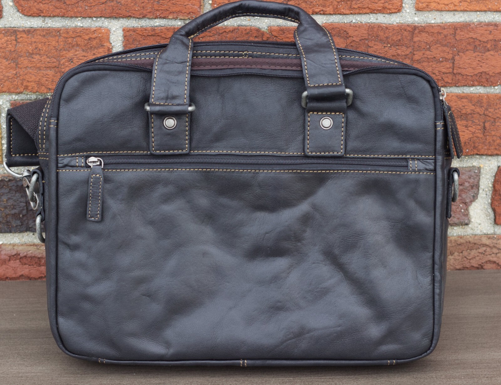 NEW Jack Georges #7321 Leather Shoulder Bag Laptop Briefcase $375 MSRP w/ Tags