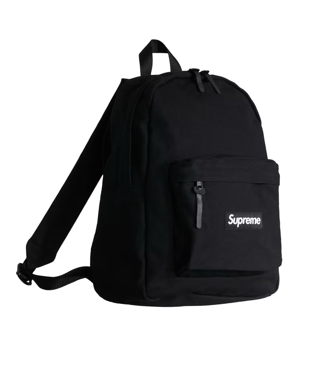 Supreme Black Medium Backpack Zip Closure w/ Front Zip Pocket, Adjustable Straps