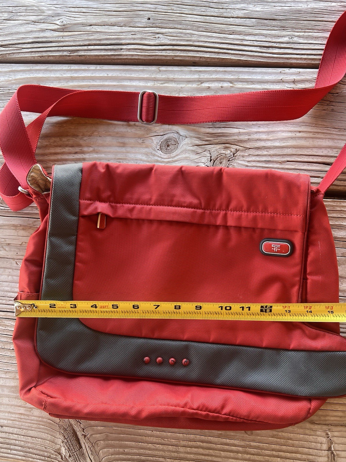 Tumi T Tech Red Nylon Crossbody Messenger Bag Unisex