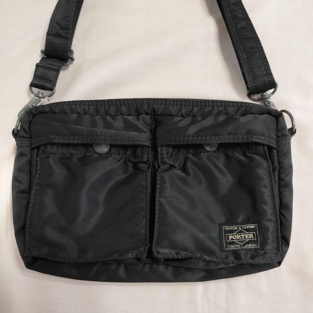 Authentic Yoshida Kaban PORTER TANKER Shoulder Bag Black 22cm x 14cm x 5cm Excel