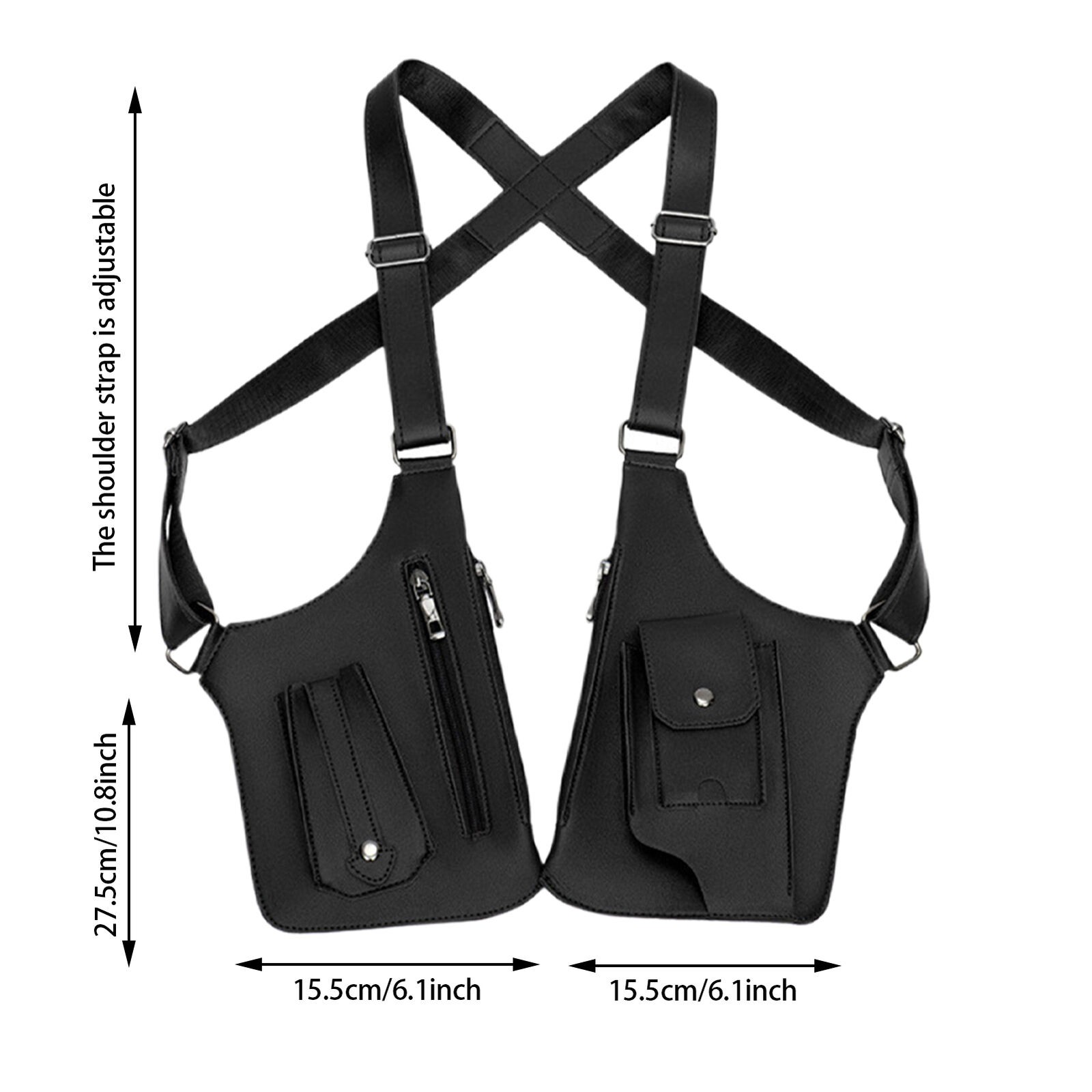 Adjustable Anti-Theft Underarm Shoulder Bag PU Leather Wallet Holster Bag