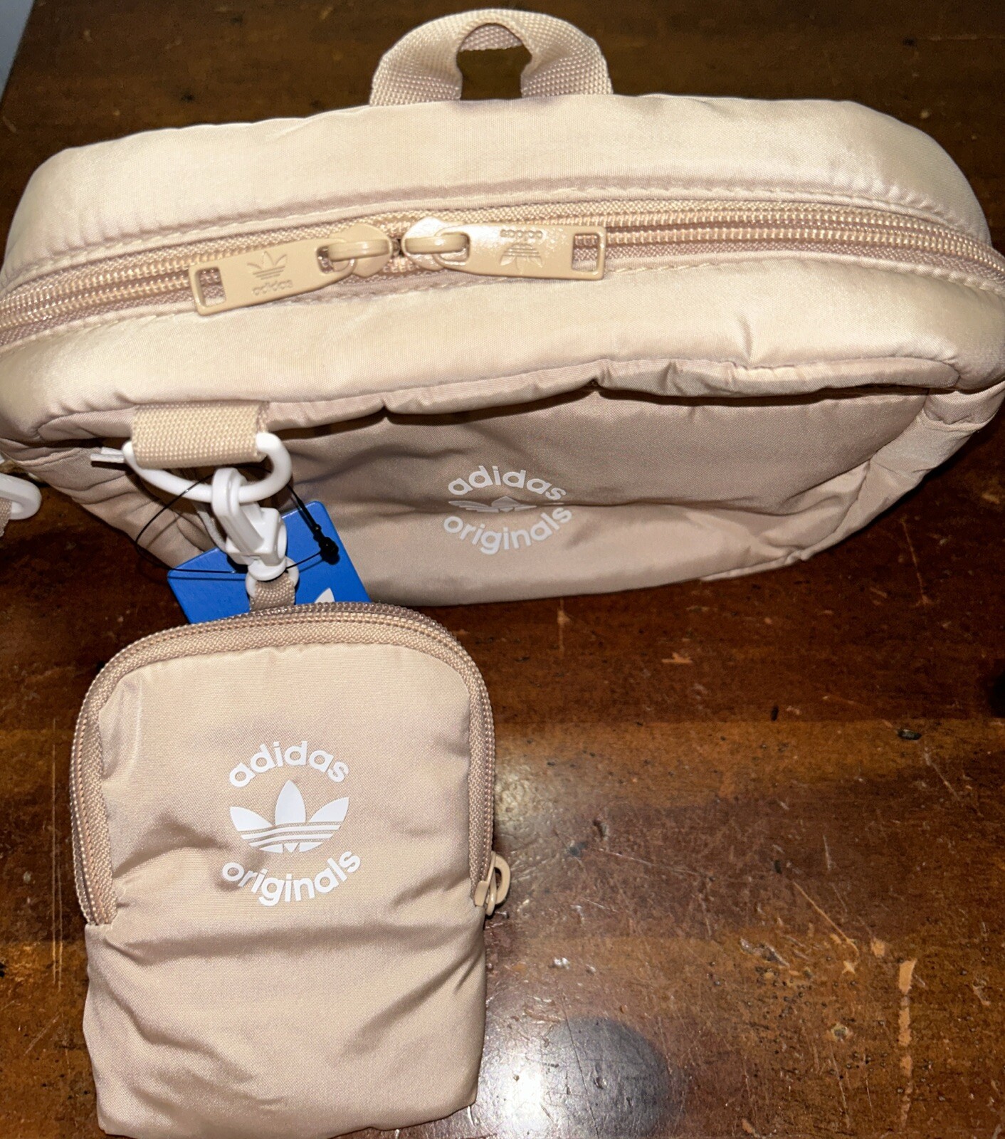 Adidas Original Puffer Pouch Magic Beige White Crossbody Fanny Hip Pack