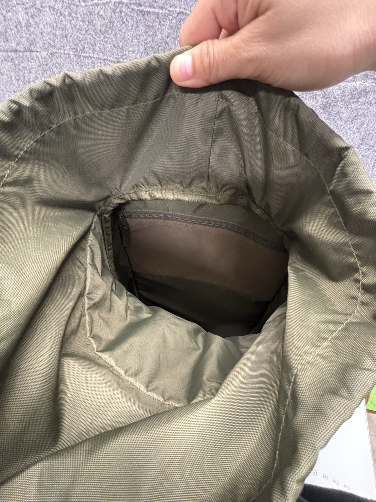 Filson Ripstop Nylon Military Olive Green Backpack Cordura Lightweight *Stain