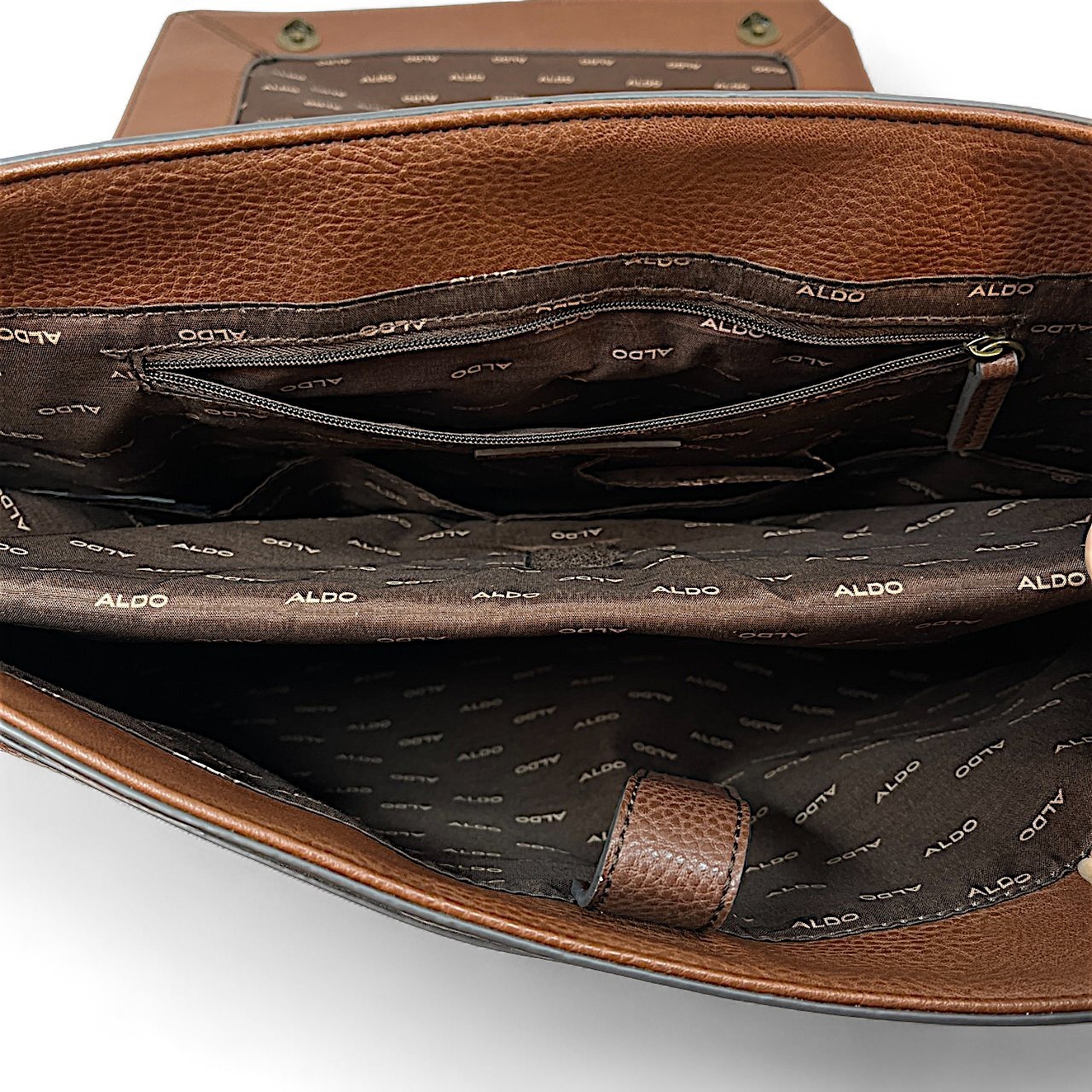 ALDO Brown Messenger Briefcase Shoulder Bag Office Computer Academia Laptop