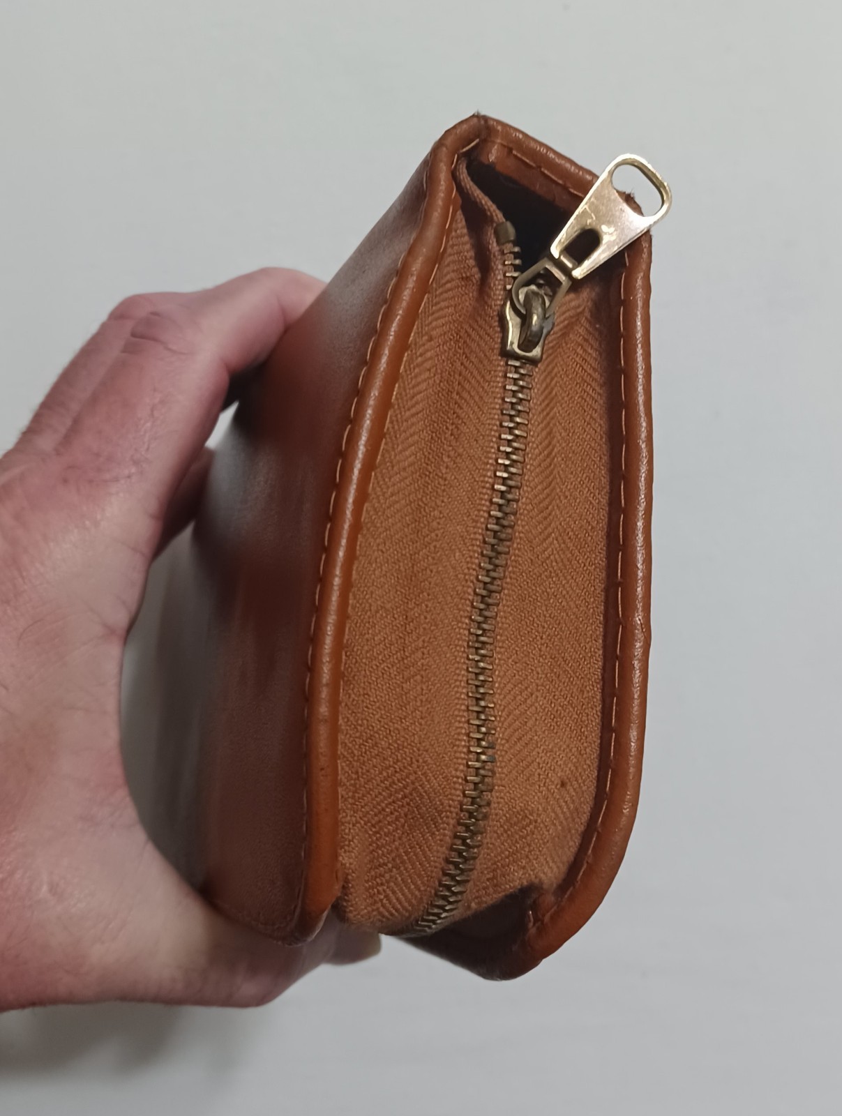 Vintage West Germany Leather Grooming Kit With Manicure Set & Brush, Zippered