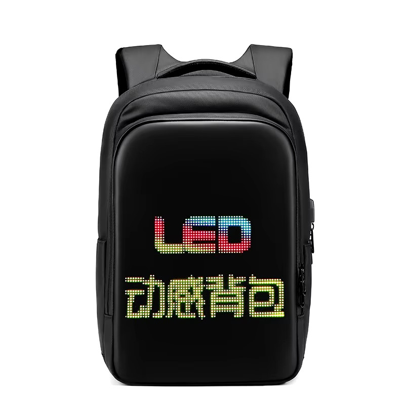 LED Display Smart Backpack 15.6″ Laptop USB Charge Programmable Screen Men Women