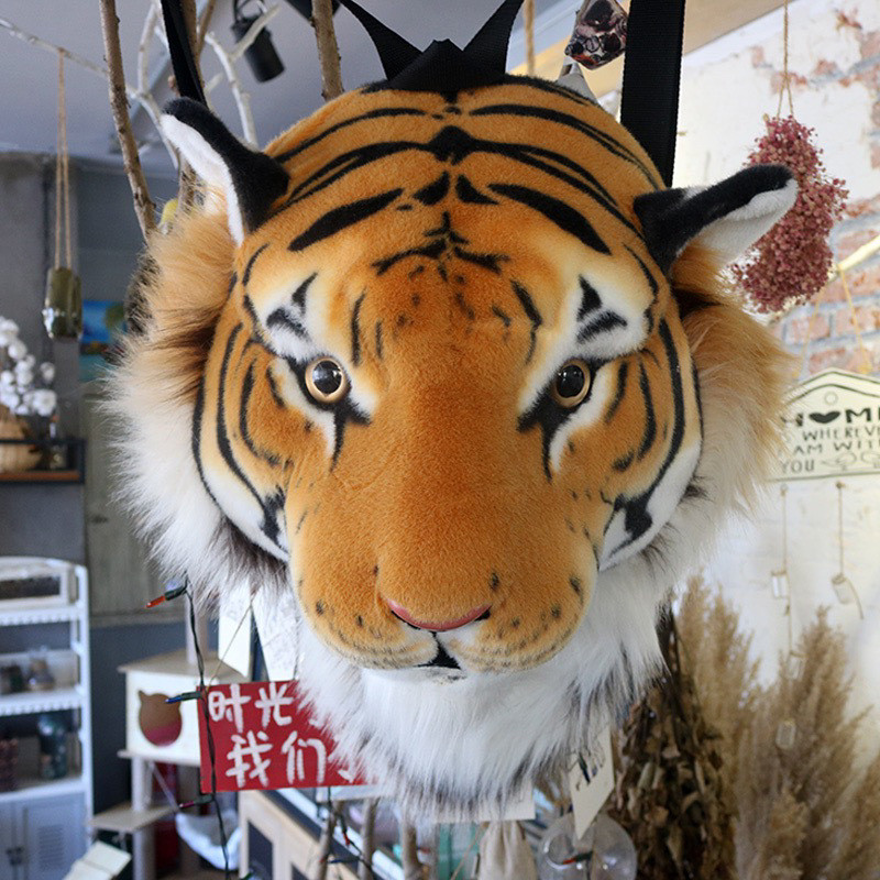 30/60cm Tiger Head Bag tiger backpack plush Doll toy backpack travel party gift
