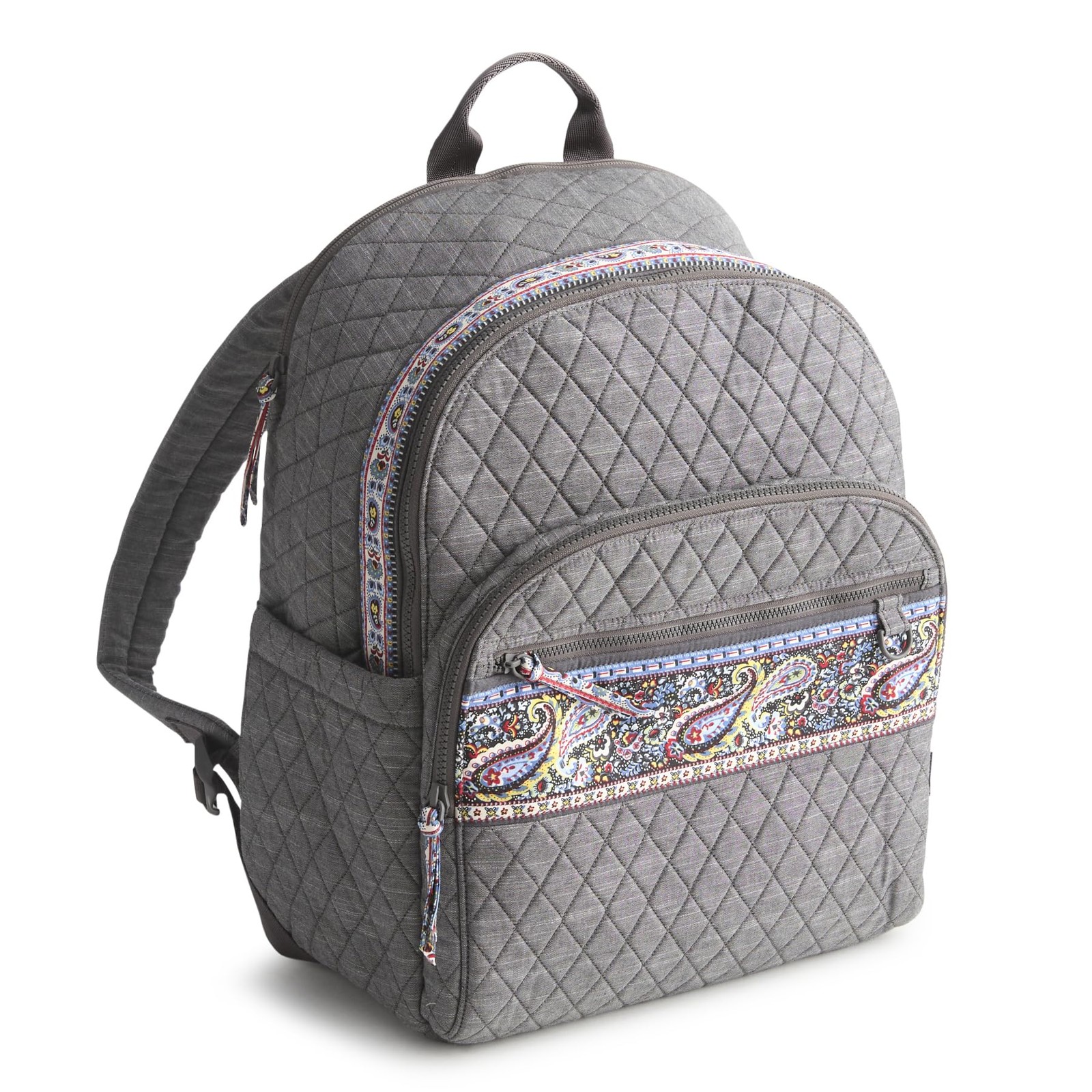 Vera Bradley Women’s Premium Cotton Bancroft Backpack, Black Chambray, One Size