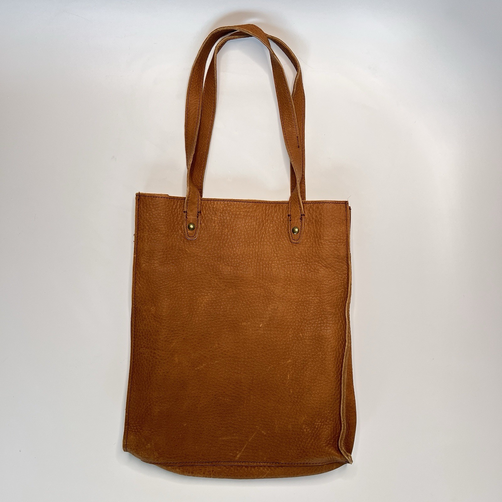Duluth Lifetime Leather Everyday Tote Bag Brown Full Grain Cowhide Heavy Duty