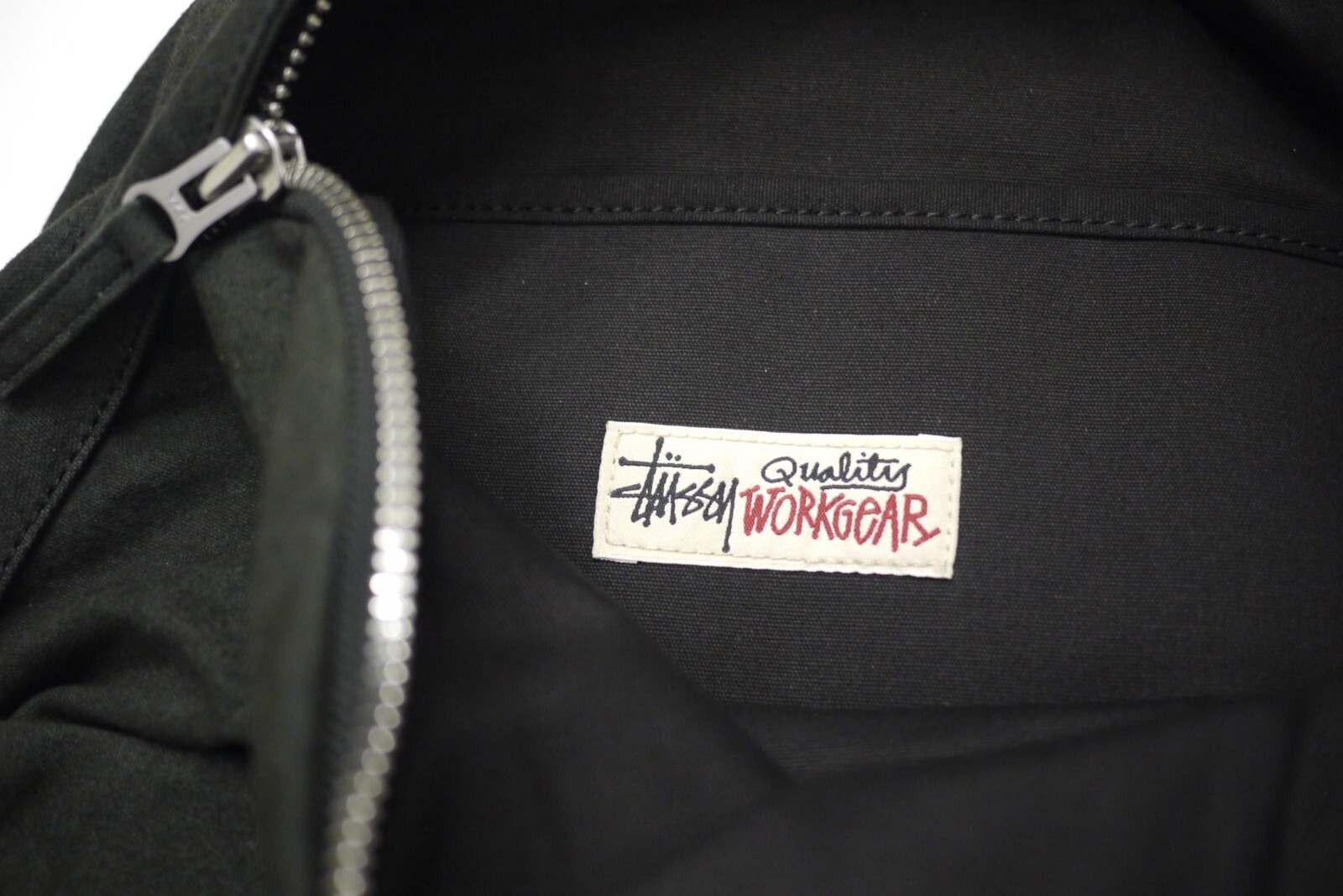 Stussy canvas backpack washed black bag Bonus Stussy Stickers and paper bag