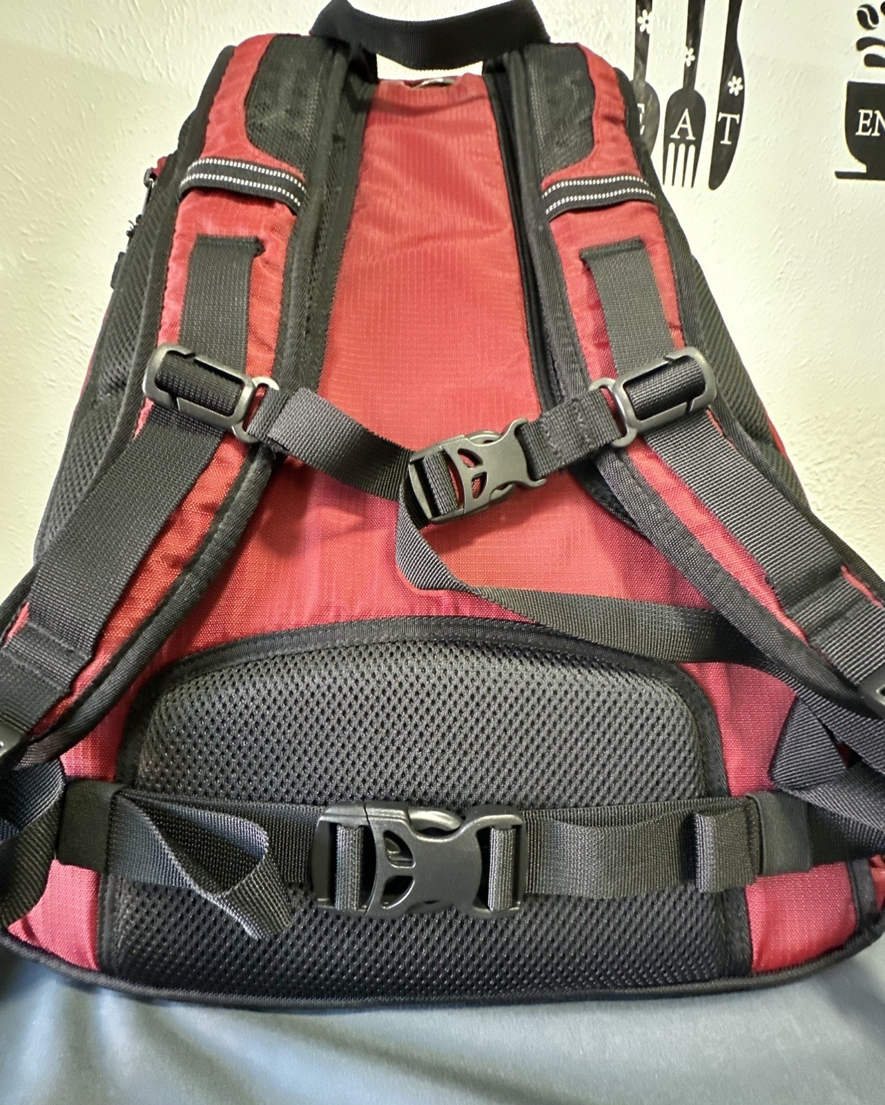 L.L. Bean Outdoors Hiking Backpack Black Red Unisex Classic Adventure Basic