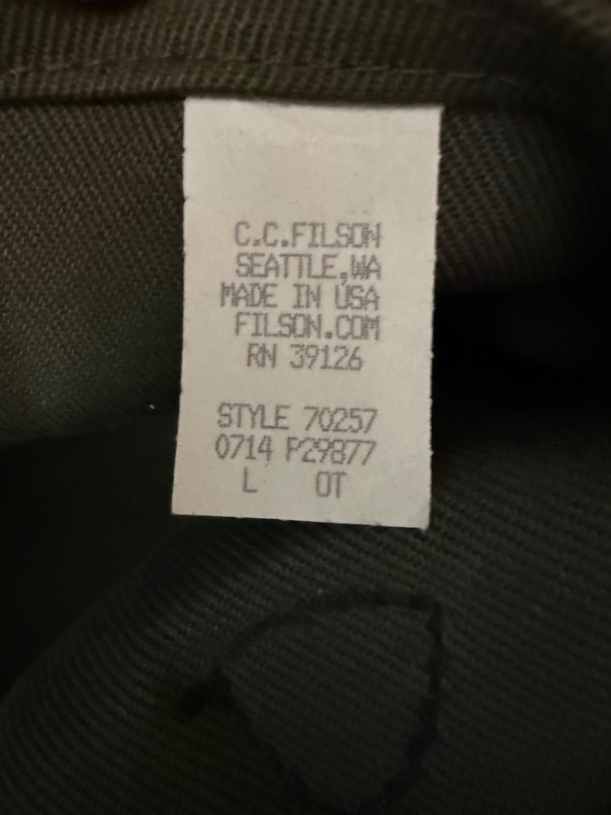 Filson 257 Large Computer Briefcase EXCELLENT COND Otter Green Rugged Twill USA