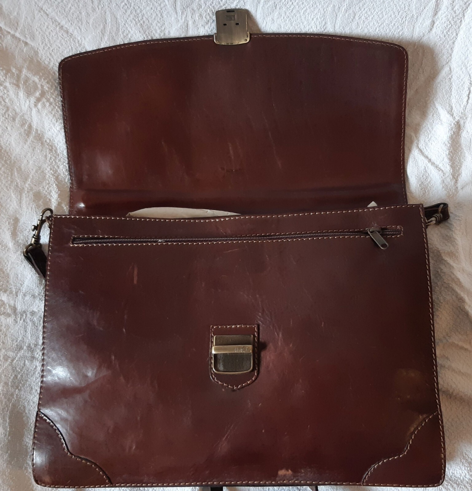 leather document bag. Vintage, brand The Trend made in Italy. 44×32 cm
