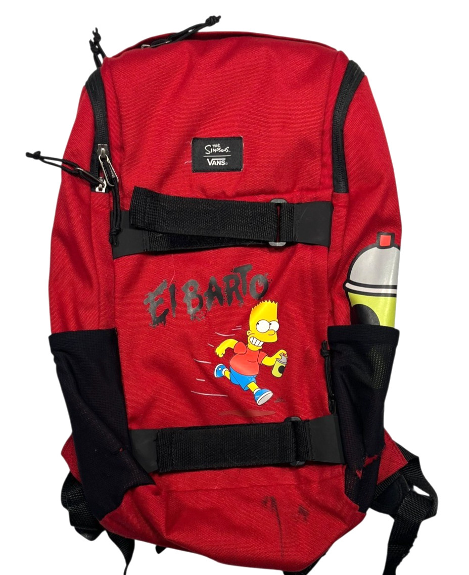 VANS OFF THE WALL Red/Black BART SIMPSON x EL BARTO BACKPACK Skateboard Gym Bag