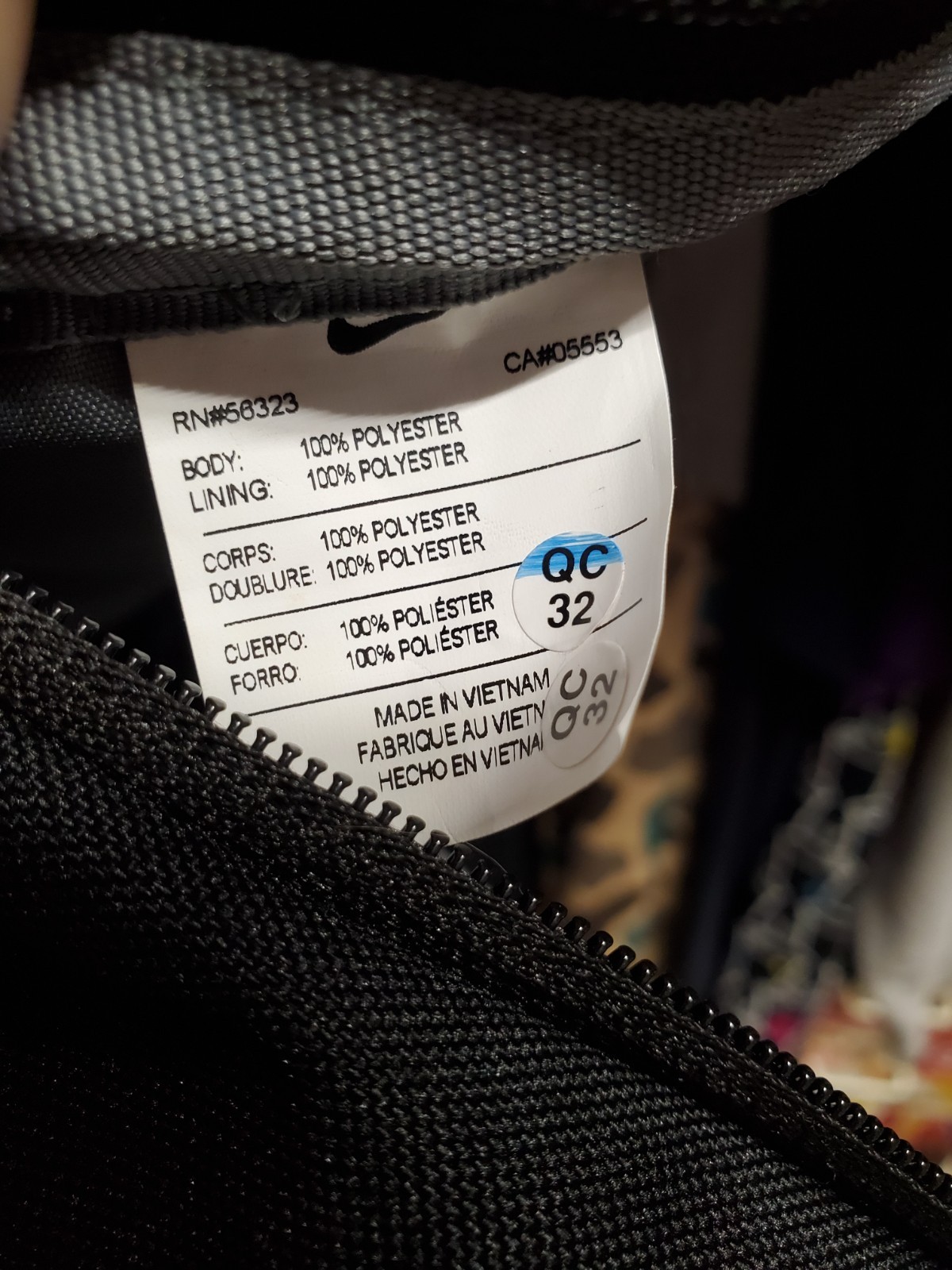 NIKE Sportswear NSW Hook & Loop LOGO Patch Black Gray Day Book Bag Backpack EUC