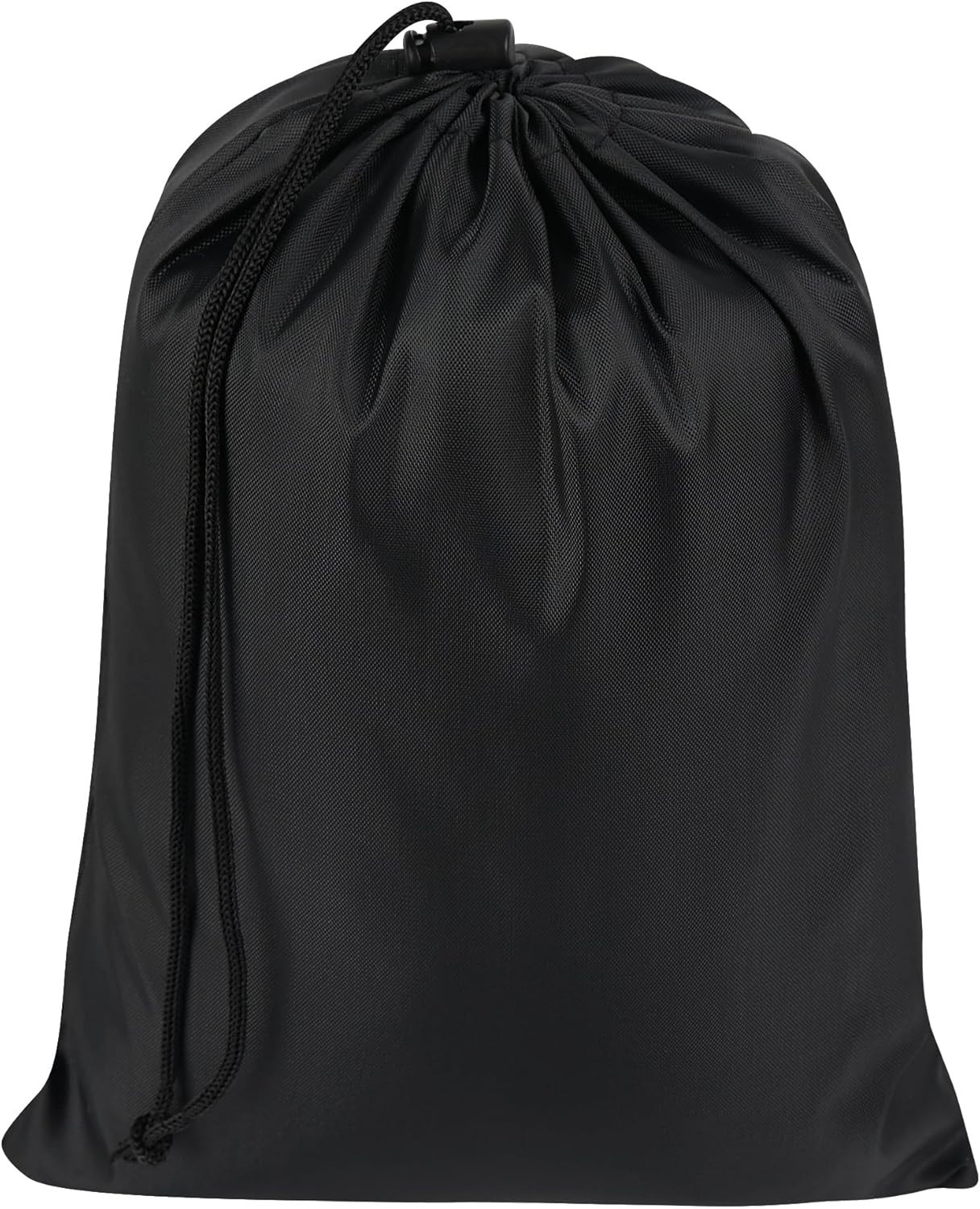 Drawstring Bag with Toggle Nylon Cinch and Ditty Pouch Six Pack Black 8 X11