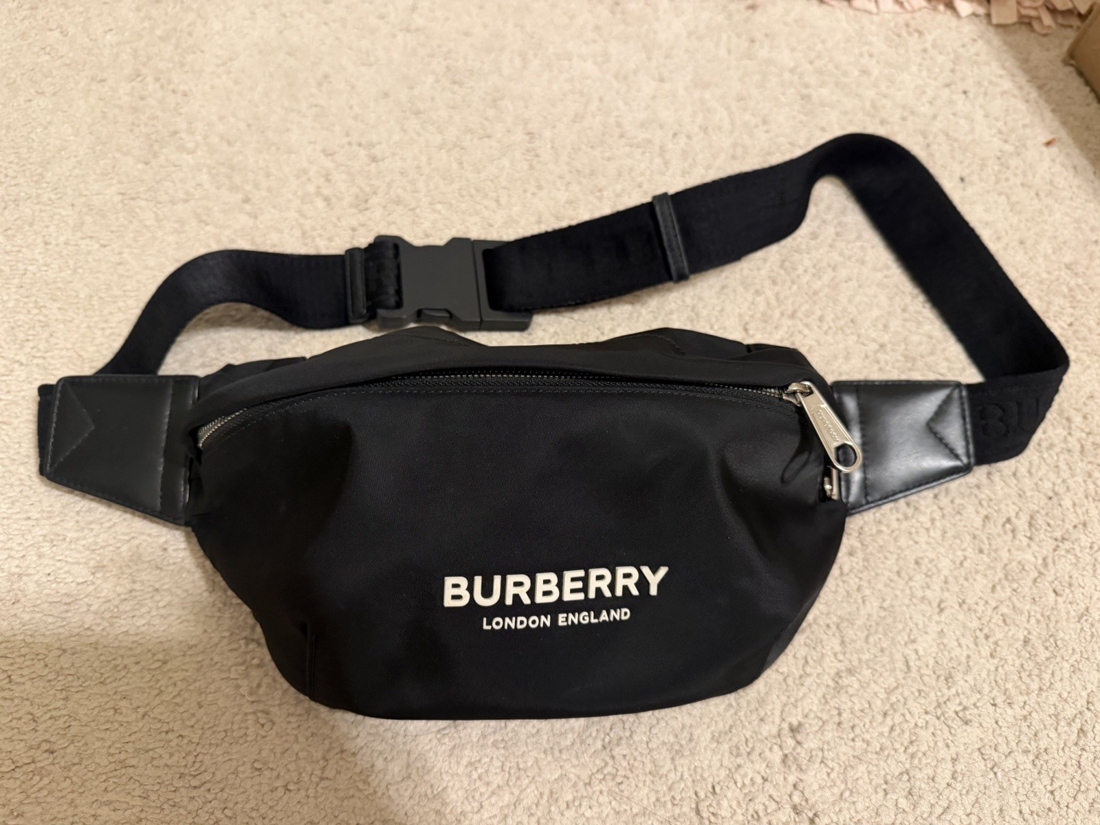 Burberry Belt Bag Nylon Strap Black