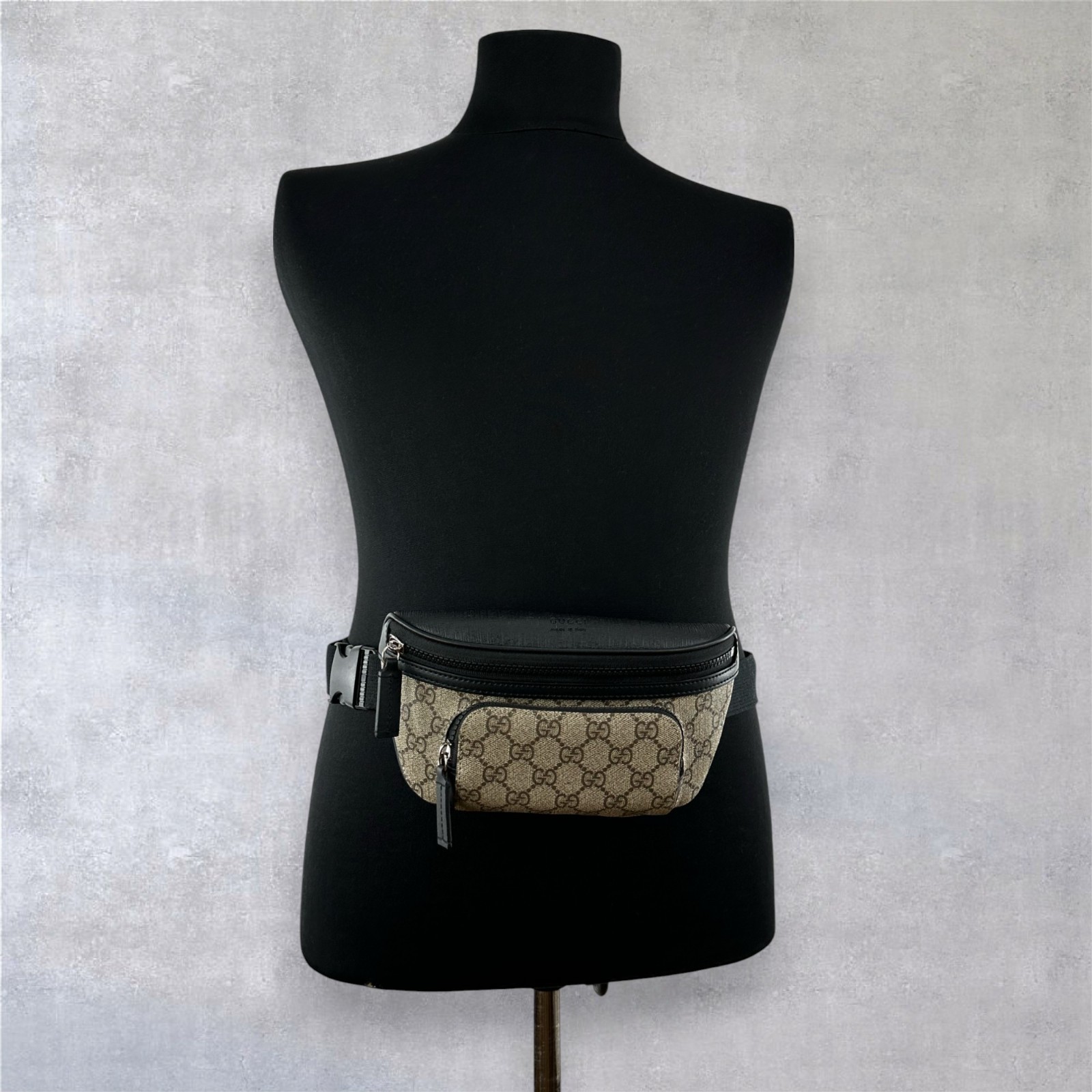 Gucci GG Monogram Logo Eden Canvas Shoulder Crossbody Belt Bag Beige