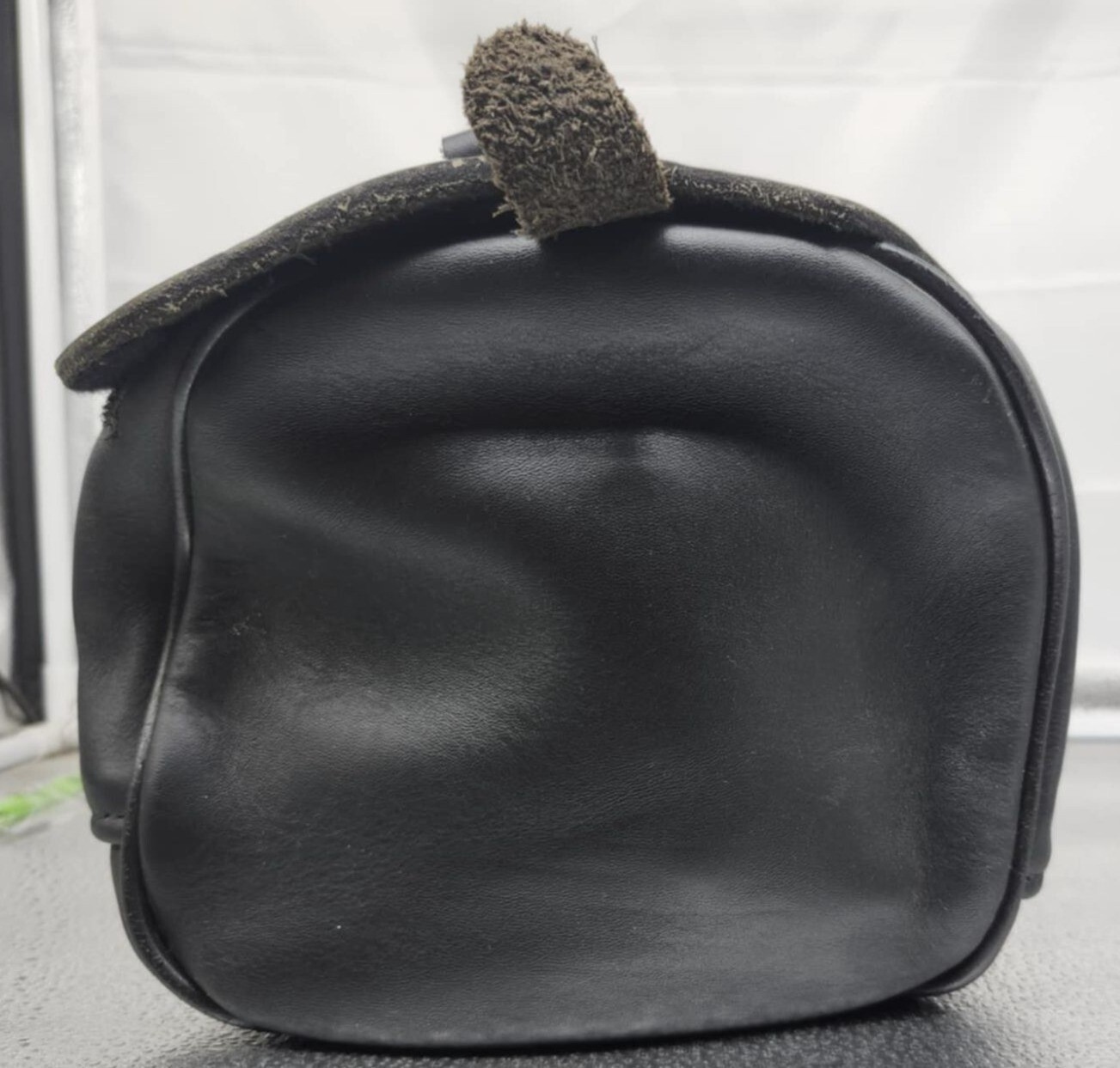 Leather Dopp Kit Single Motorcycle Bag Handle Zipper Closure Leatherworks Stockt