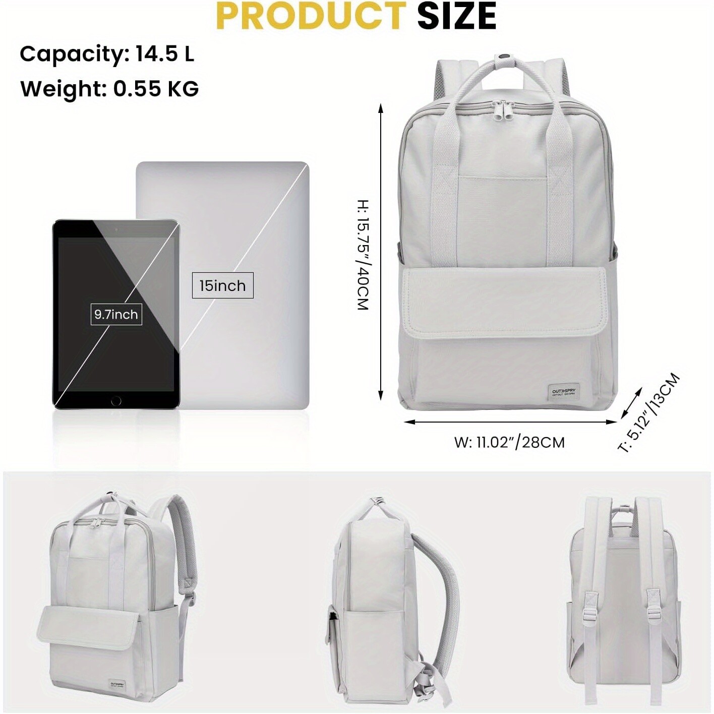 1pc Laptop Backpack for Work, School, Travel Backpack