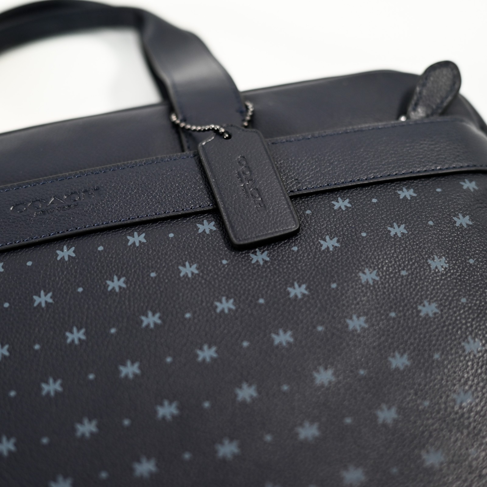 COACH Hamilton Leather Briefcase Bag Midnight Navy Blue Star Dot F59319 – NWT
