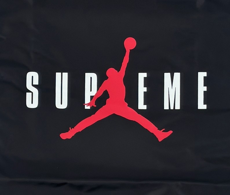 Supreme x Jordan Drawstring Bag Black Center Logo Jumpman Designer FW24 Retro
