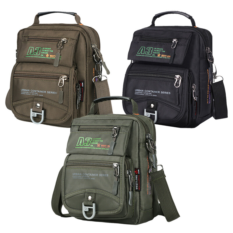 Men’s Multifunction Shoulder Bag Leisure Travel Crossbody Bag Handbag Waterproof