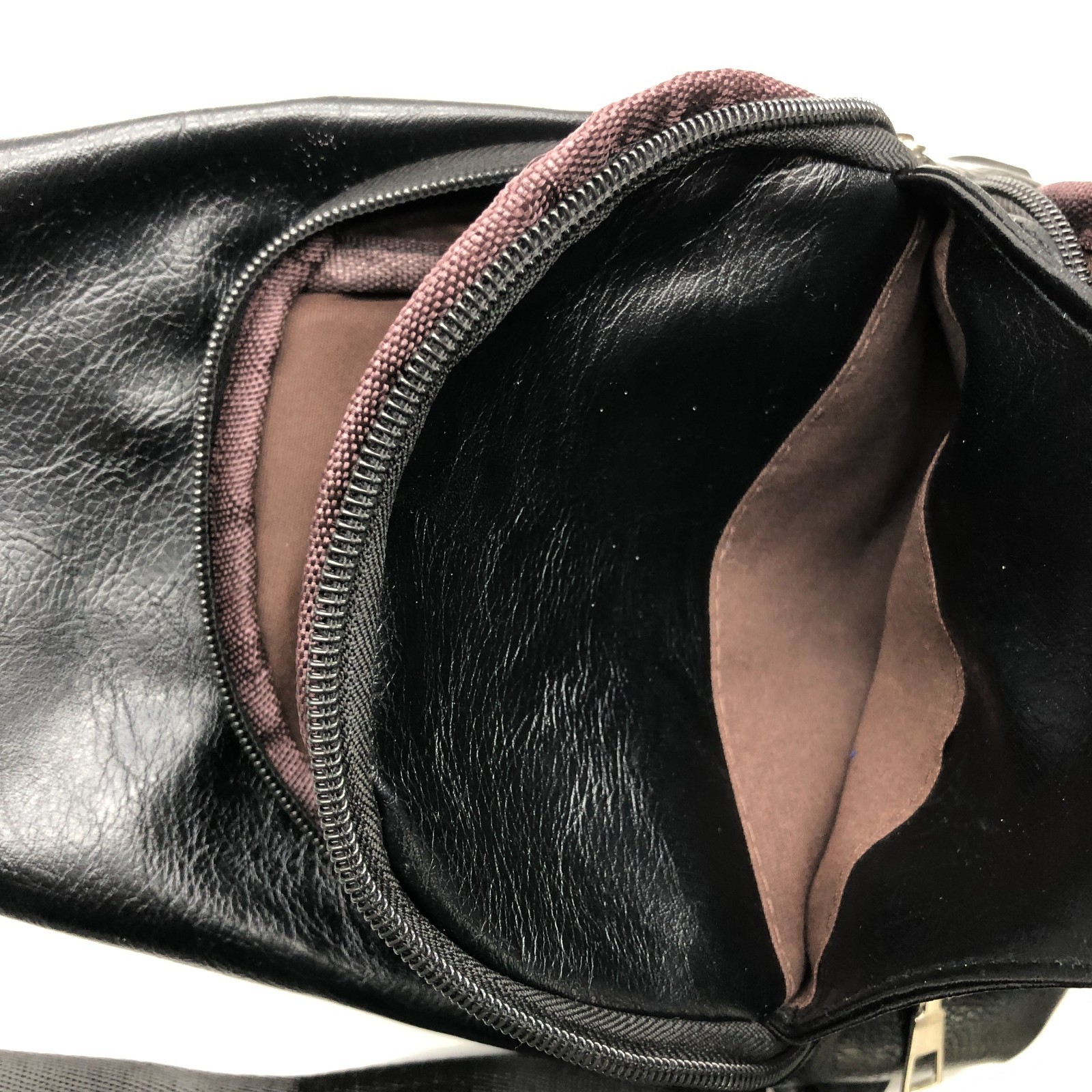 Unbranded Crossbody Sling Bag Black Mens Faux Leather Adjustable Strap