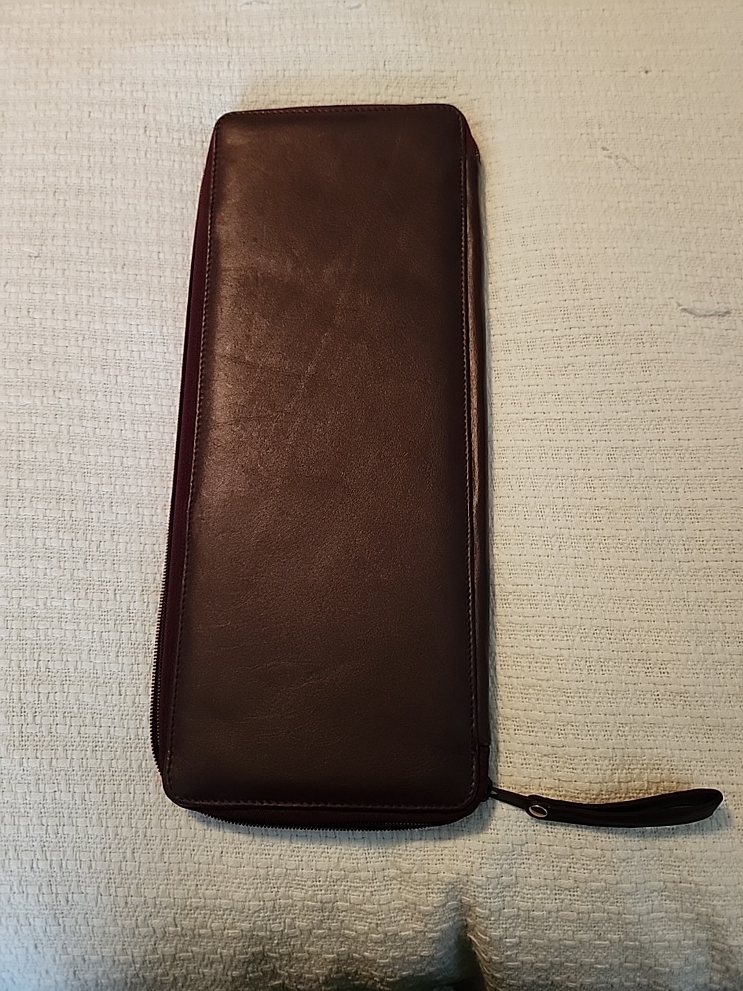 Maroon Colored Leather Tie Case For Travel & Business.