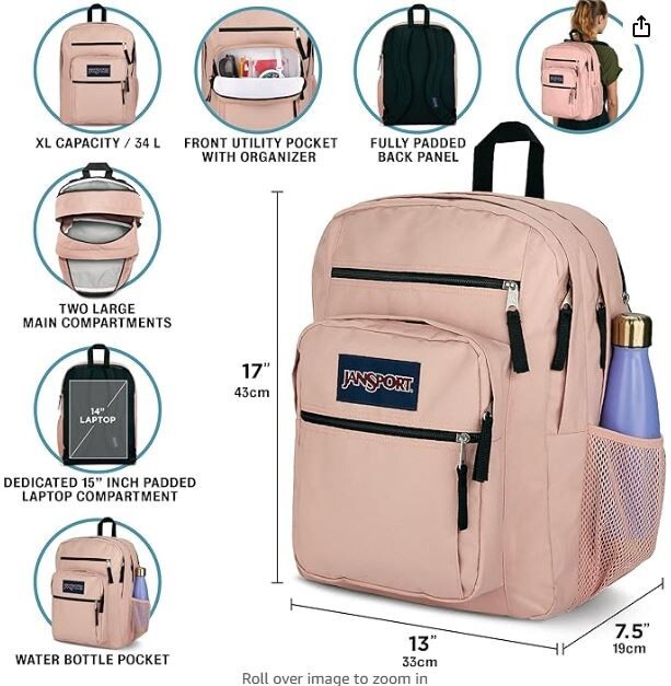 JanSport Laptop Backpack – Computer Bag with 2 Compartments, Ergonomic Shoulder
