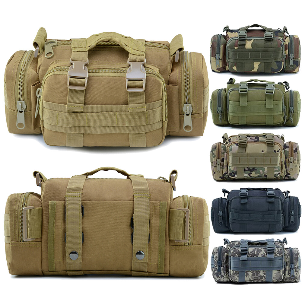 Tactical Crossbody Messenger Shoulder Bag Backpack Molle Waist Pack Hiking Pouch