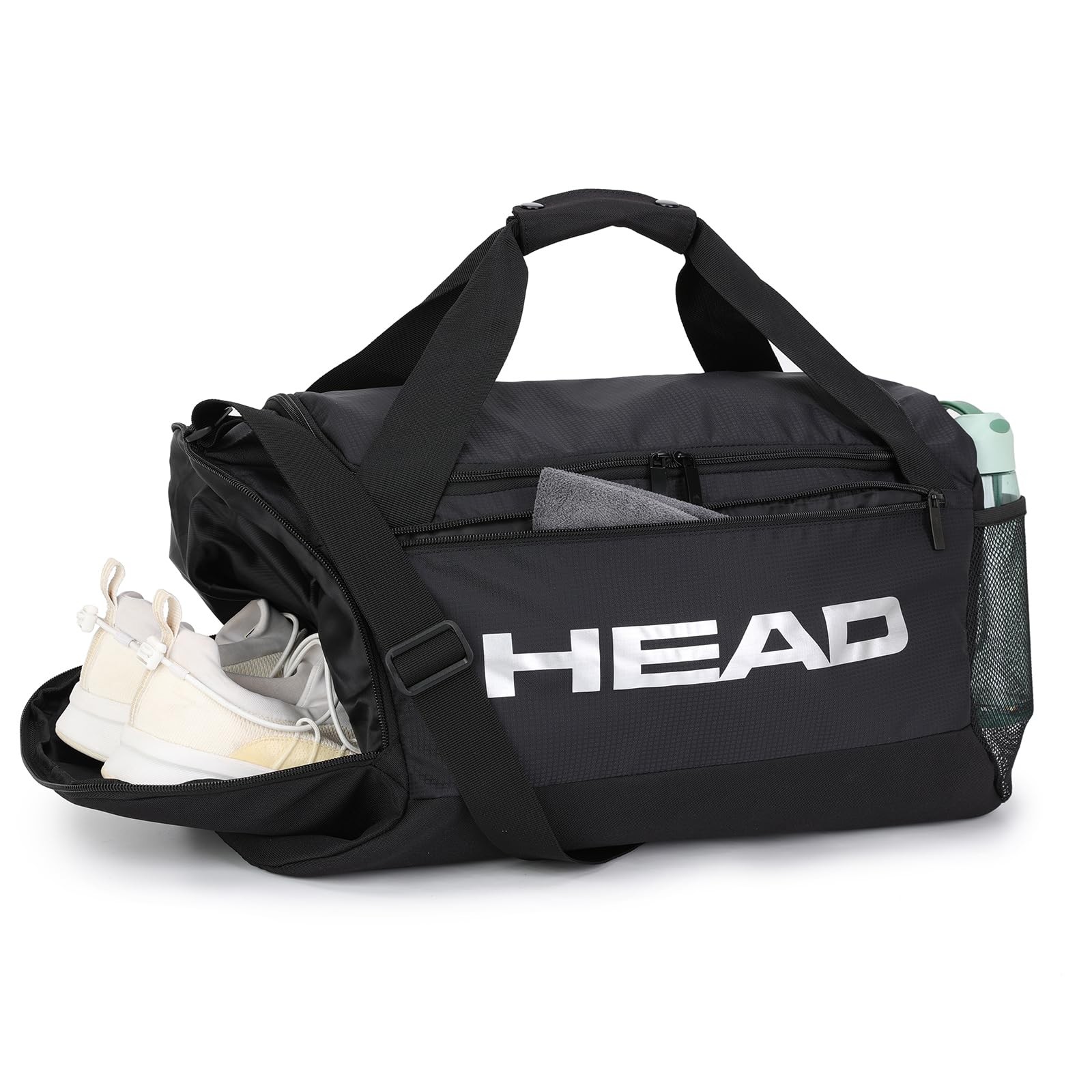 45L Gym Duffel Bag with Shoe Compartment & Wet Pocket, Waterproof Large Capac