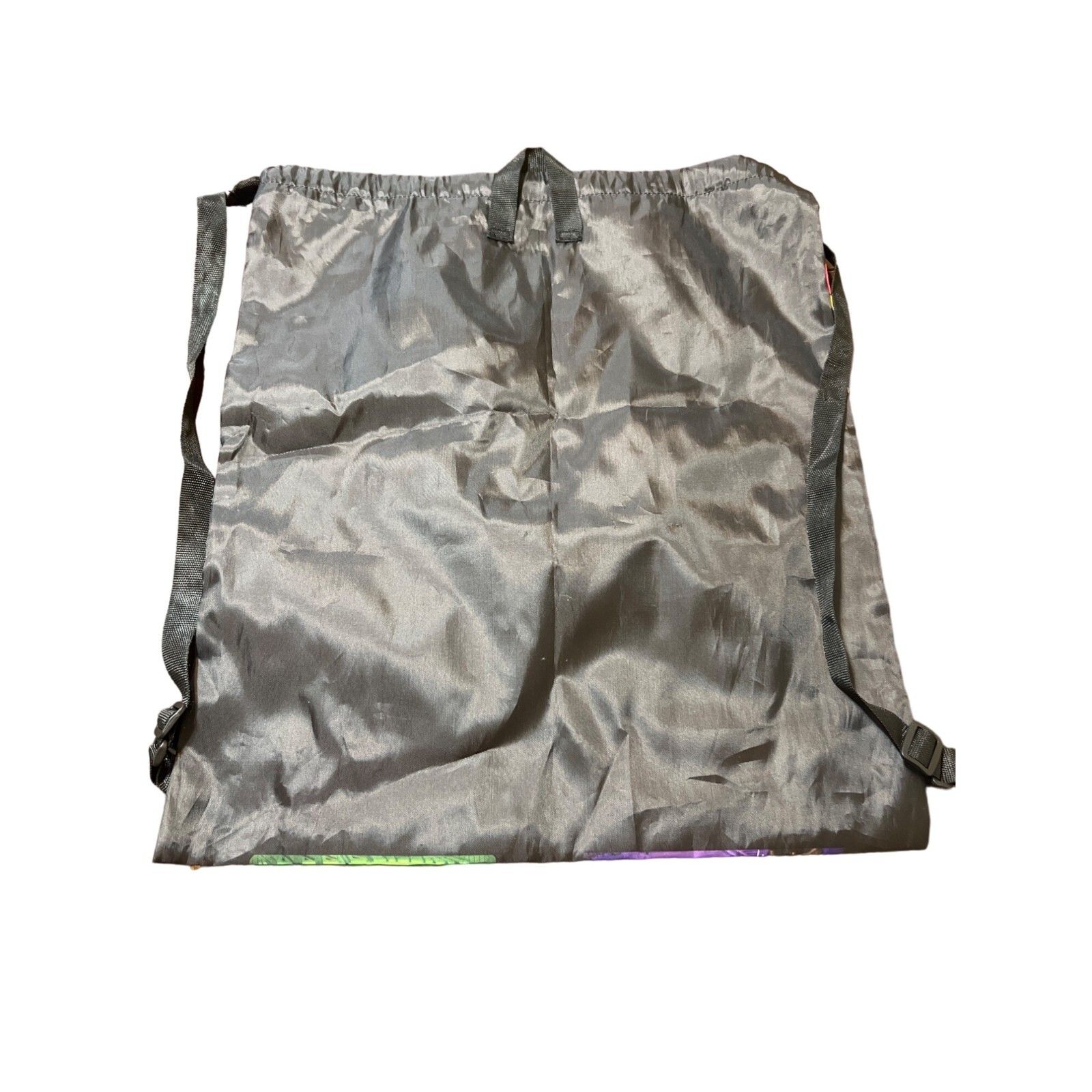 Skechers Drawstring Backpack The Uno Print Lightweight Nylon Black Knapsack NWOT