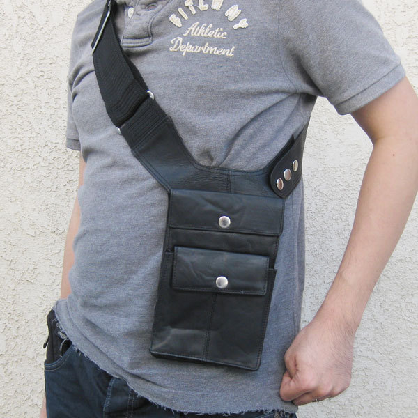 Genuine Leather Concealed Carry Handbag Shoulder Underarm Hidden Holster Gun Bag