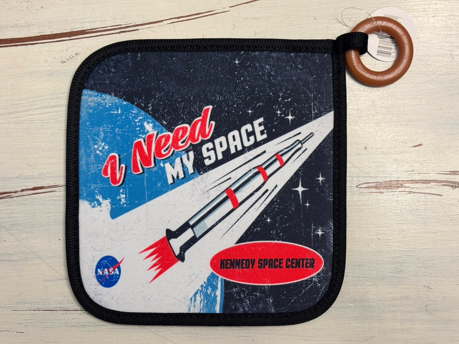 NASA Drawstring Backpack with I Need My Space Oven Mitt, Pot Holder, & Key Chain
