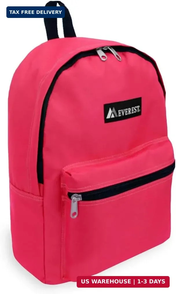 Everest Basic Backpack, Hot Pink, One Size
