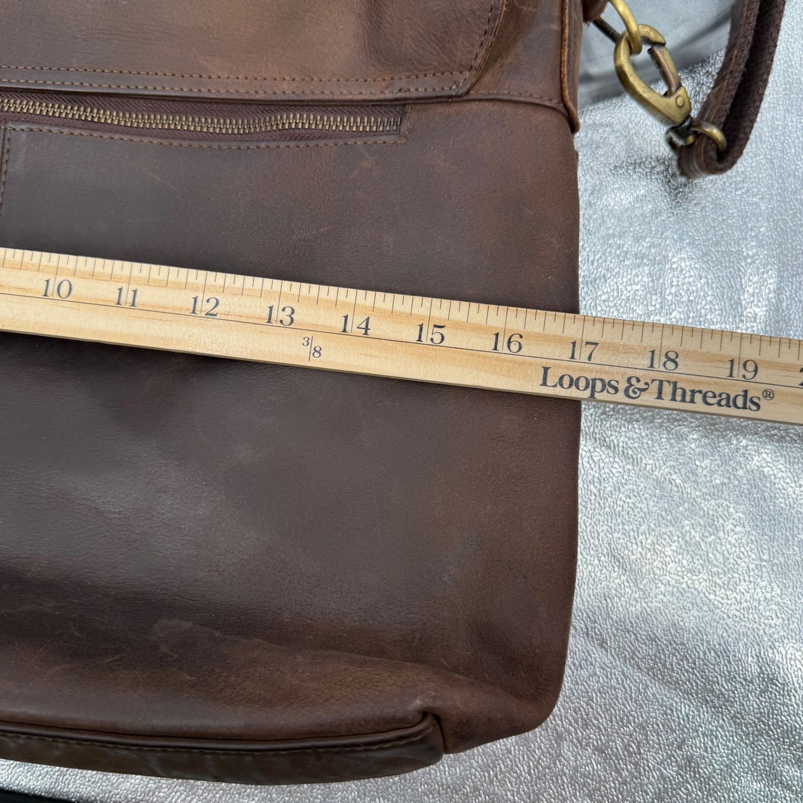 KomalC Brown Buffalo Leather Messenger Bag Satchel Laptop Briefcase Crossbody