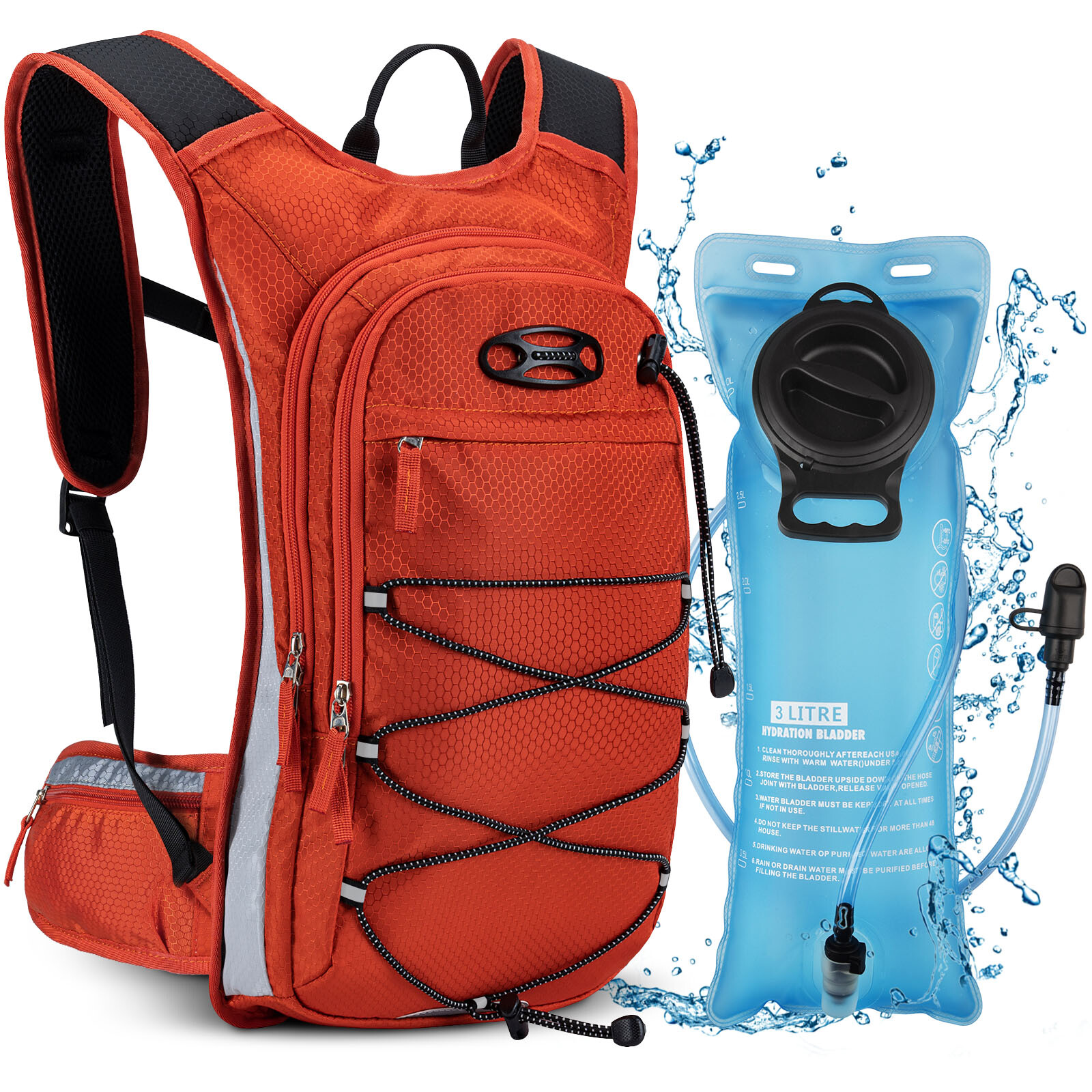 Hydration Backpack Rucksack with 3L Water Bladder Hiking Sports Trekking Daypack