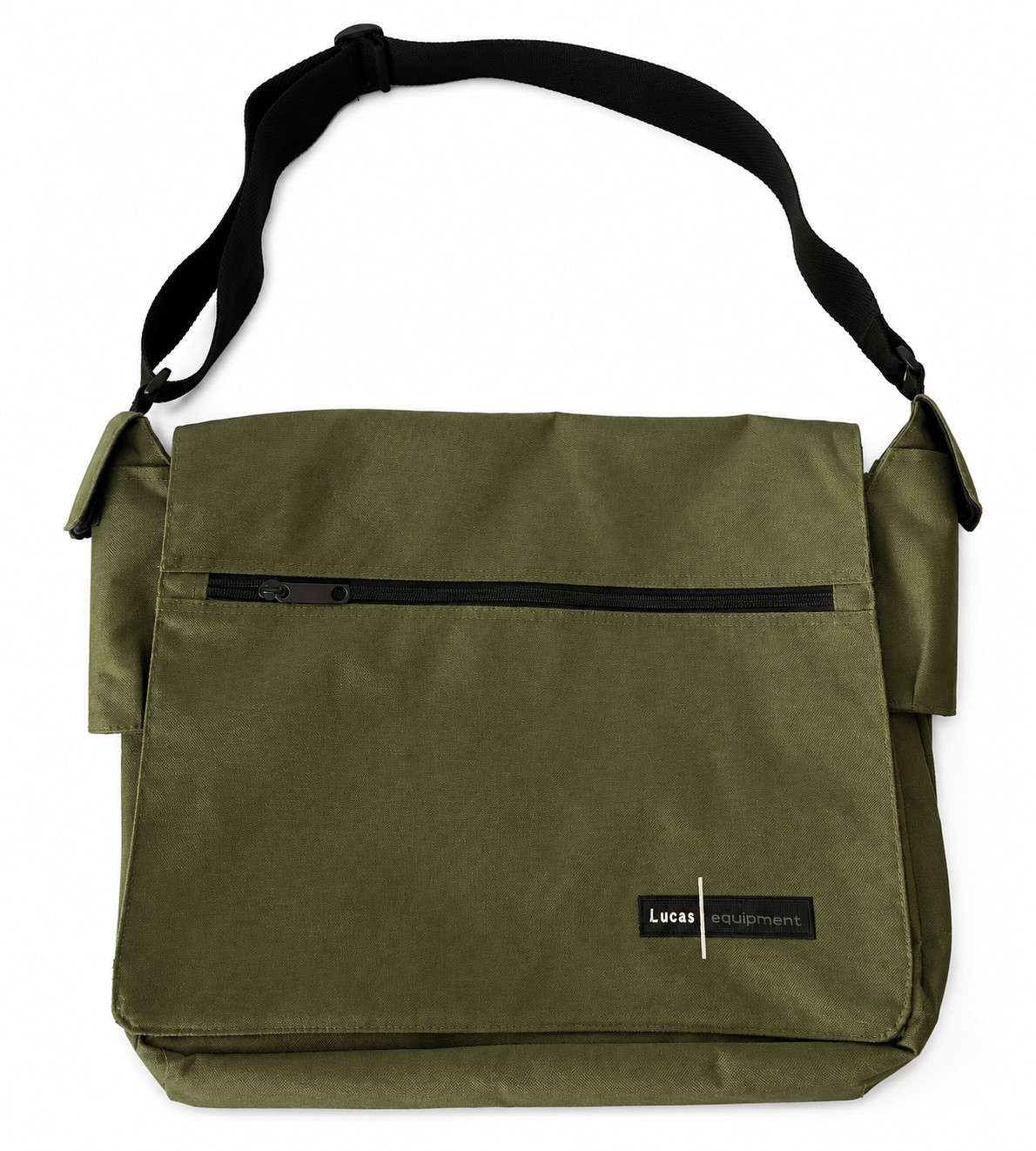 Lucas Equipment Messenger Bag Olive Green Canvas Utility Laptop Shoulder Bag