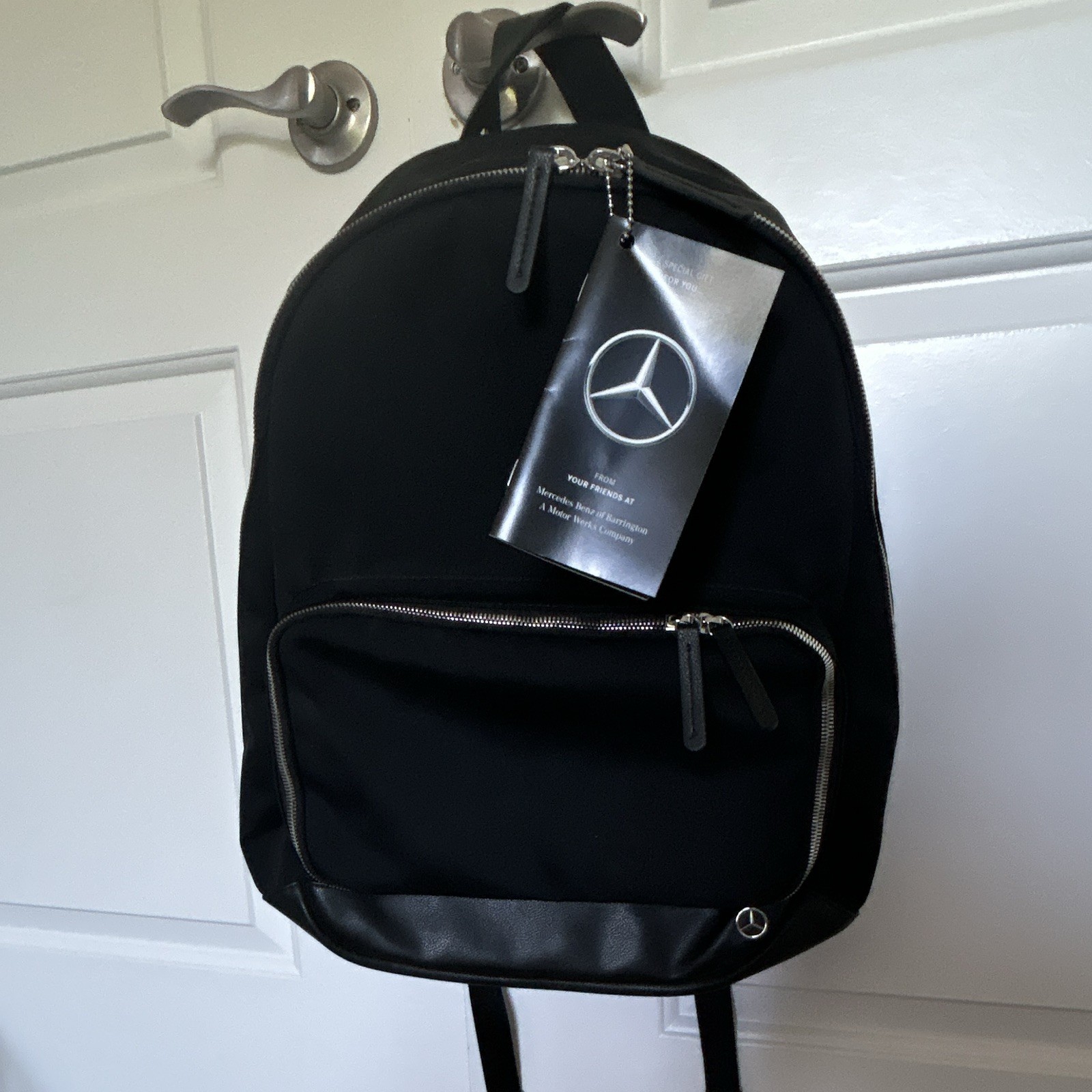 Mercedes Benz Haerfest Backpack, Black Leather Bottom, Unused, With Tag
