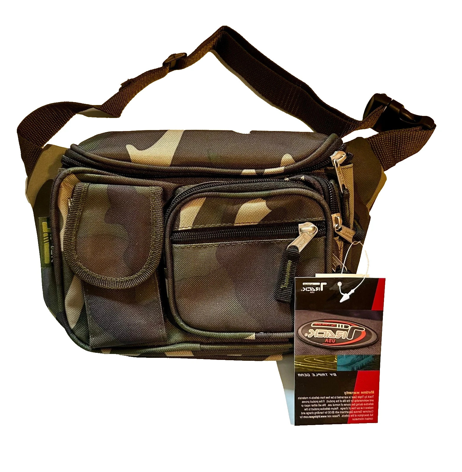 Track Triple Gear Green Camo Bag 8″ x 6″ x 2.5″ 120 Cu. In.