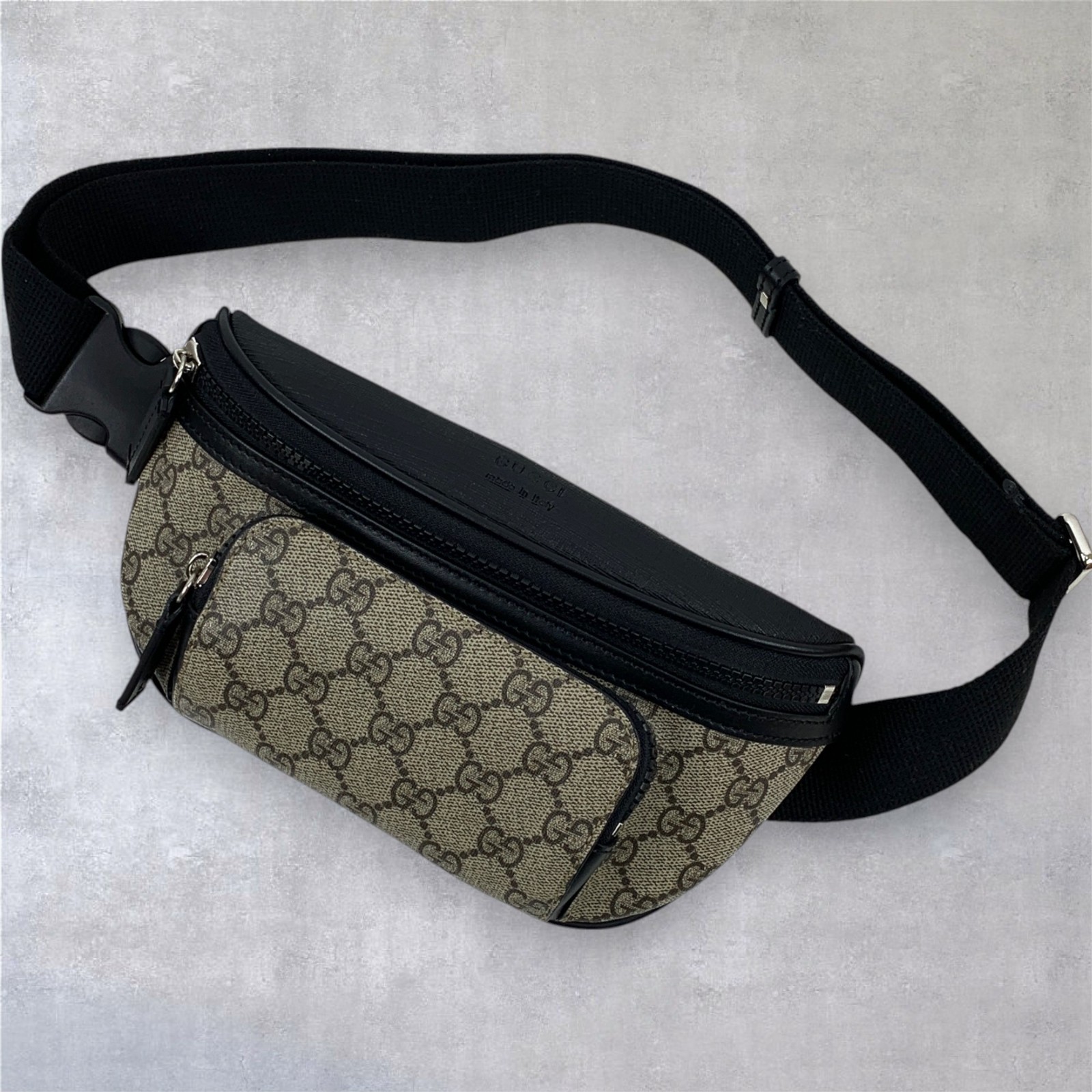Gucci GG Monogram Logo Eden Canvas Shoulder Crossbody Belt Bag Beige