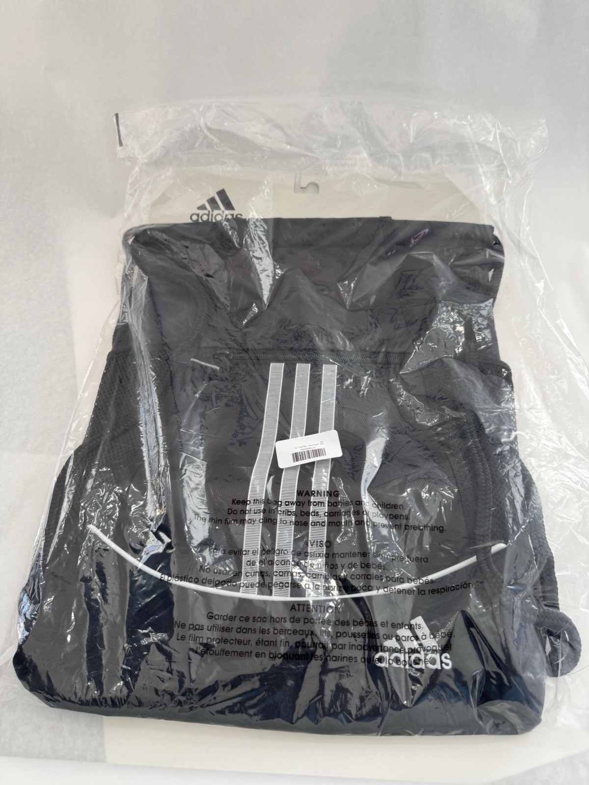 Adidas Alliance II Sackpack Black Drawstring Gym Bag Lightweight Travel