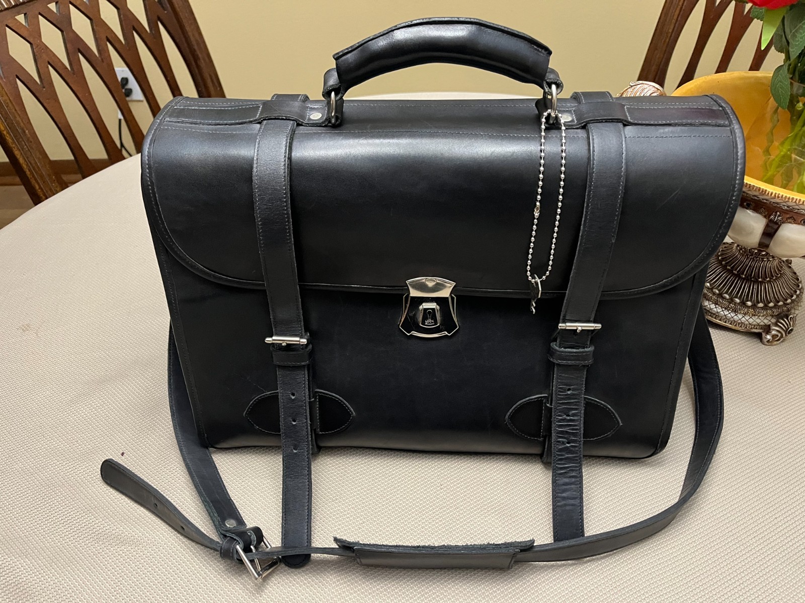 CUSTOM HIDE “1945 US ARMY” American Saddle Leather Briefcase / Messenger Bag