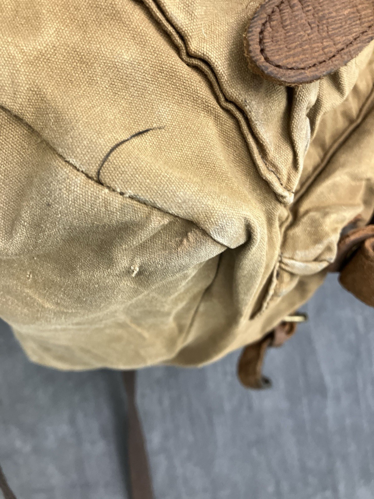 Canvas Leather Back Pack Utility Streetwear Commuter Laptop Brown Tan 14” ISSUES