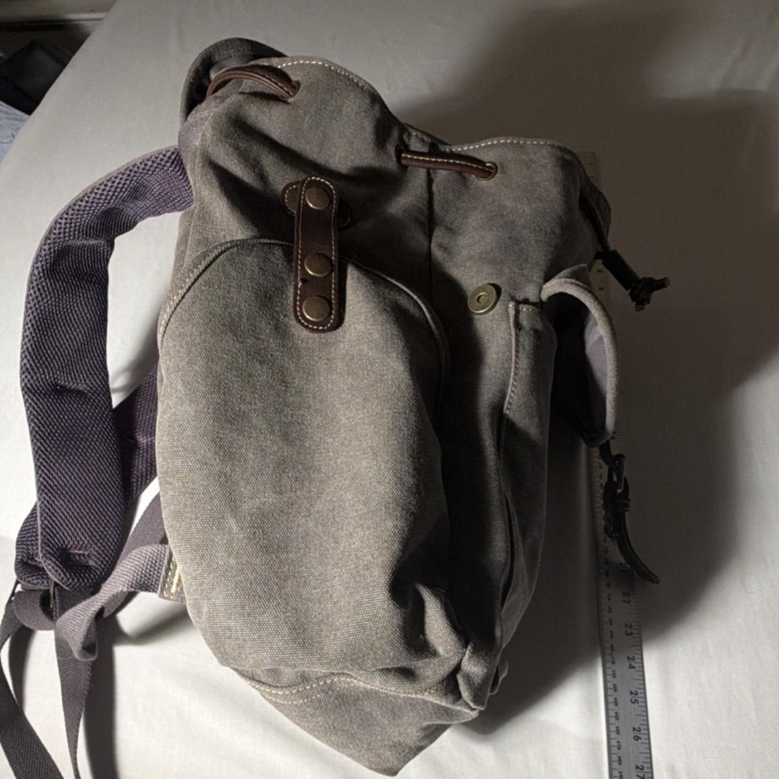 Cargoli Brown Backpack Buckle Magnetic Closure Adjustable Strap Outer Pockets