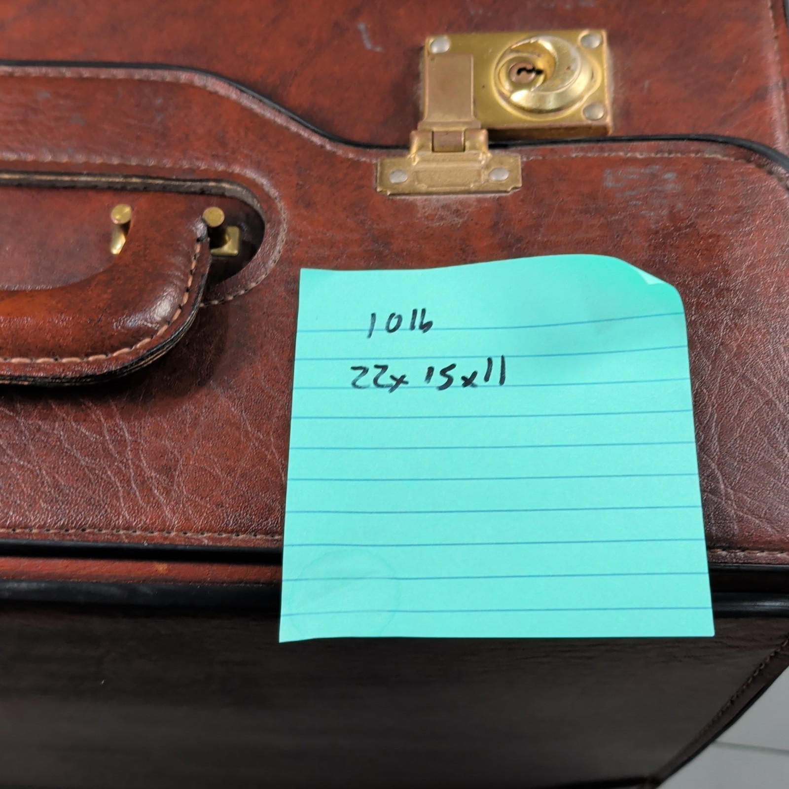 Vtg Leather Pilot Attache Case Brass Locks 23rd Air Force USAF 18.5″ x 11.5″