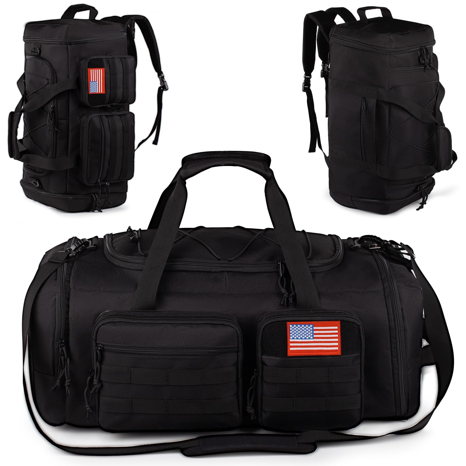 Tactical Gym Bag for Men，70L Large 3 in 1 Sports Duffle Bag with Shoes Compar…