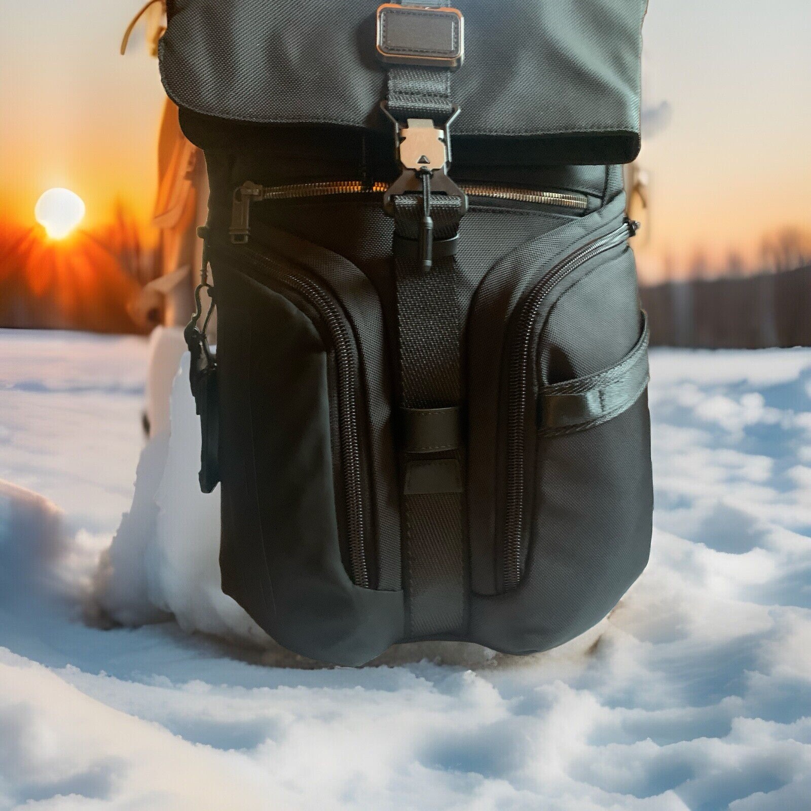 Tumi Alpha Bravo Logistics Flap Lid Backpack $525 Black