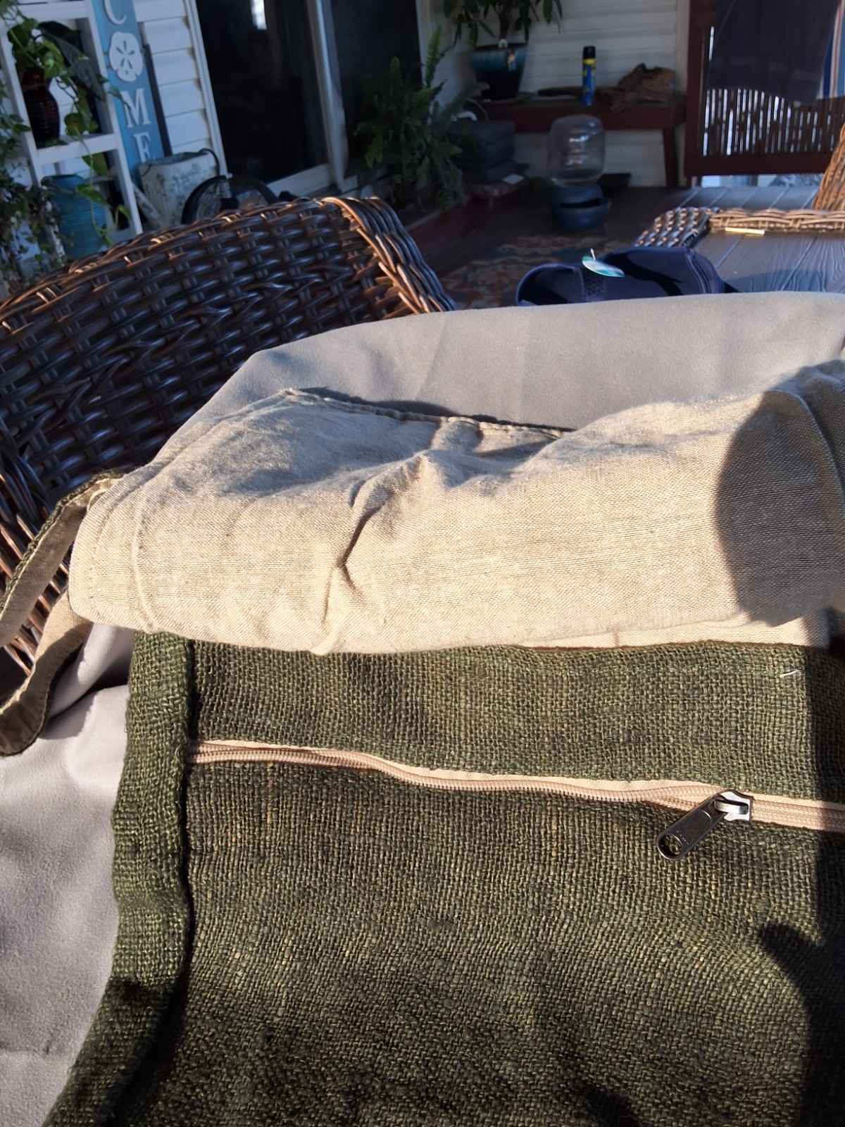 Core Hemp Unisex Boho Vegan Eco-Friendly Pure Hemp Army Green Crossbody Bag